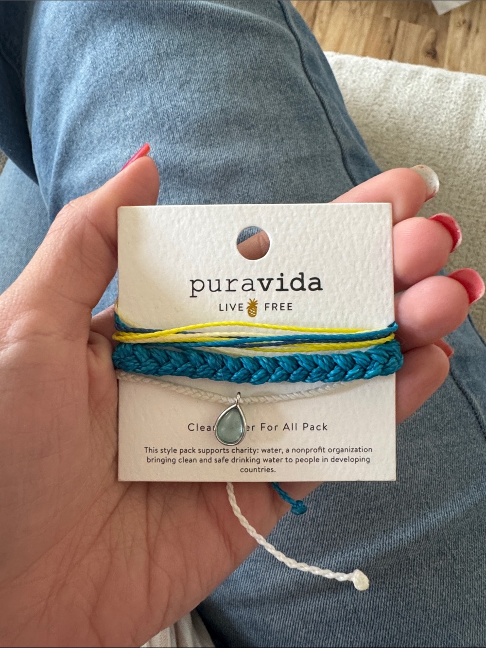 NWT Pura Vida Teal, Yellow, Blue and Cream Kids Bracelet Set
